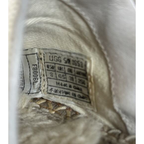 Ugg Palma Ivory Espadrille Wedge Mules Womens 8 SN 1653 Sandals Clogs Shearling - Picture 10 of 10